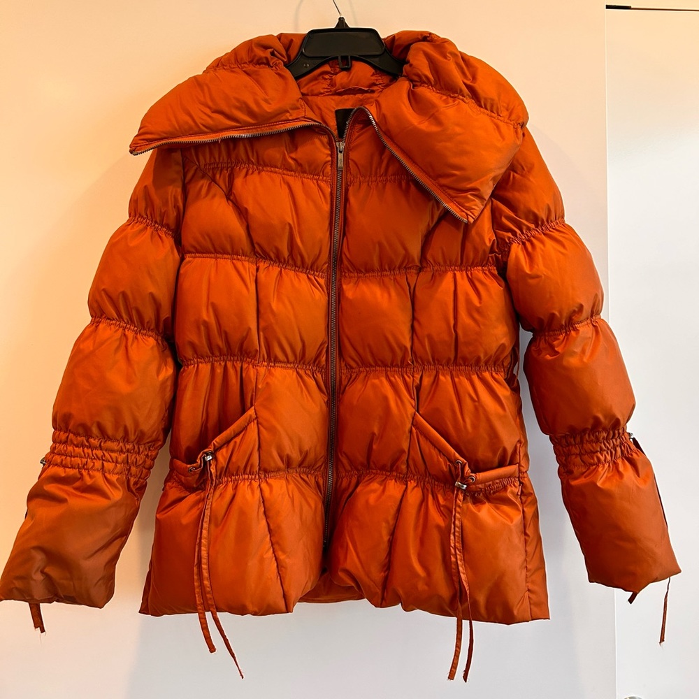 Burnt Orange Cole Haan Winter Puffer Jacket XL